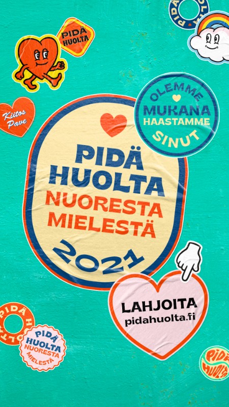 Pidä huolta nuoresta mielestä -kampanjan juliste: Olemme mukana haastamme sinut